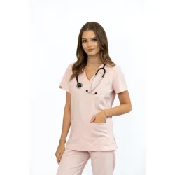 Bluzka medyczna SCRUBS MEDI TEDDY  - COSTA  POWDER ROSE